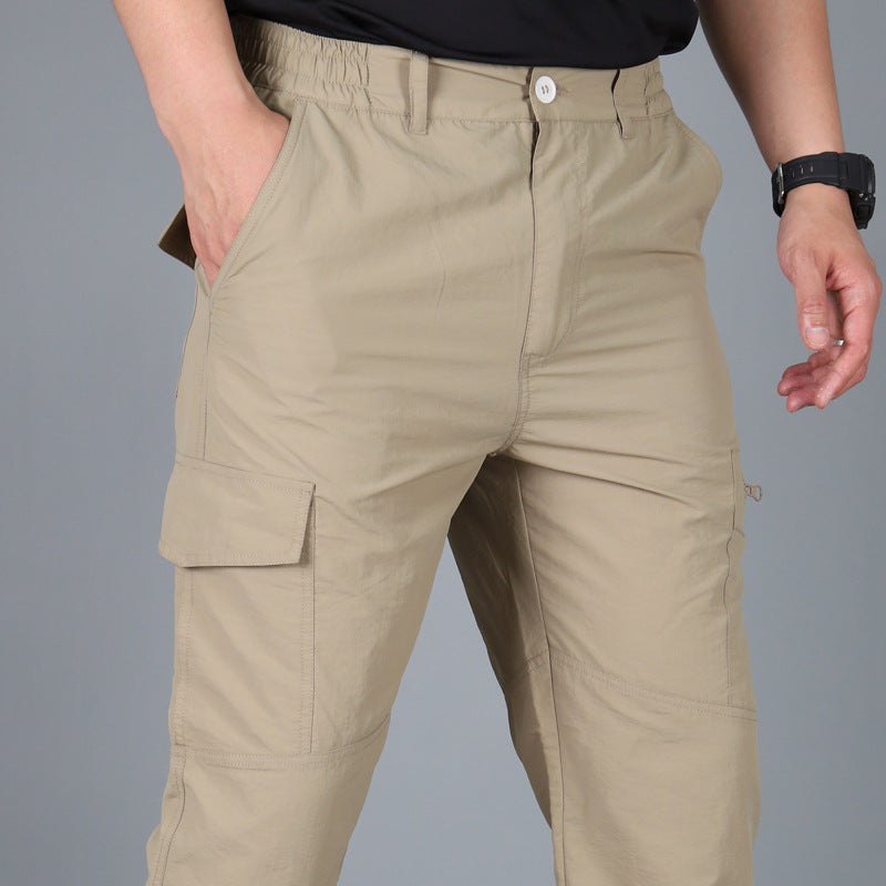 Solid Color Multi-Pocket Waterproof Outdoor Trousers