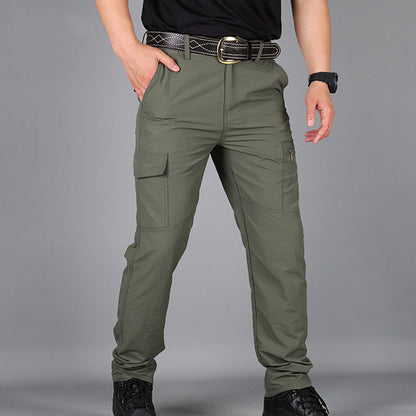 Solid Color Multi-Pocket Waterproof Outdoor Trousers