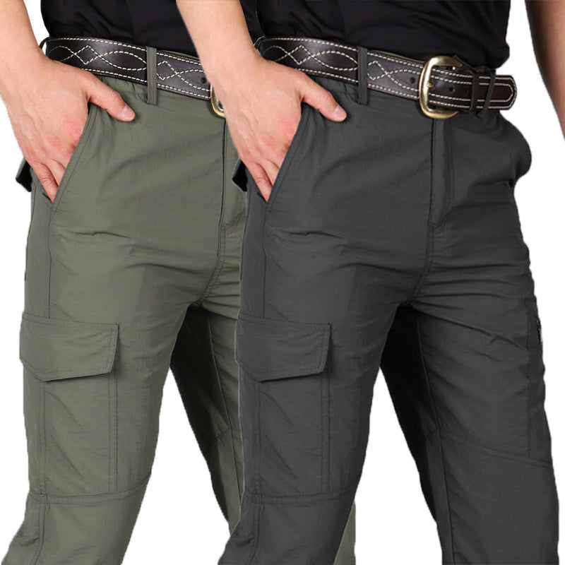 Solid Color Multi-Pocket Waterproof Outdoor Trousers