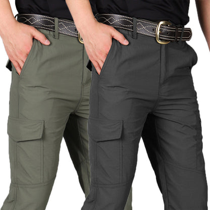 Solid Color Multi-Pocket Waterproof Outdoor Trousers