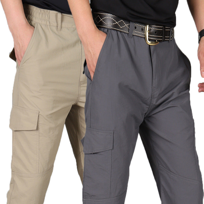 Solid Color Multi-Pocket Waterproof Outdoor Trousers