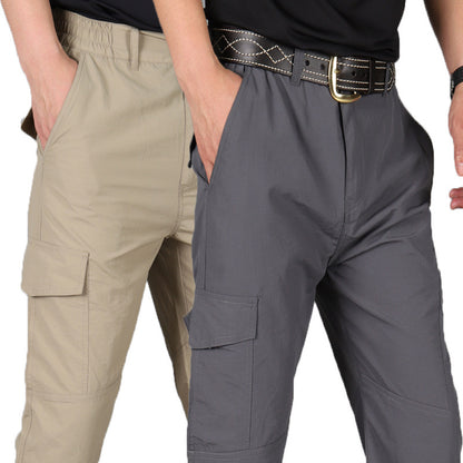 Solid Color Multi-Pocket Waterproof Outdoor Trousers