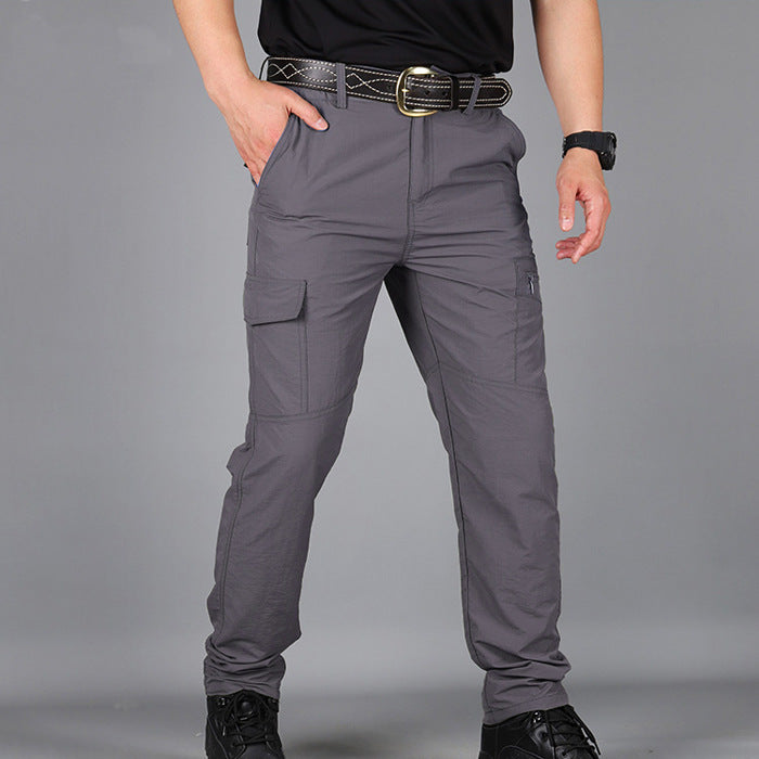 Solid Color Multi-Pocket Waterproof Outdoor Trousers