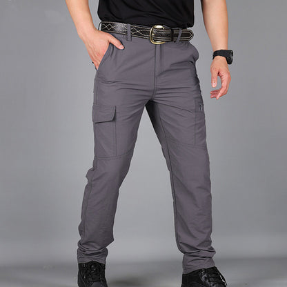 Solid Color Multi-Pocket Waterproof Outdoor Trousers