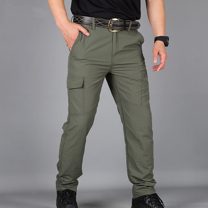 Solid Color Multi-Pocket Waterproof Outdoor Trousers